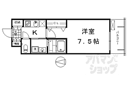 JR東海道・山陽本線 西大路駅 徒歩4分の賃貸マンション 7階1Kの間取り