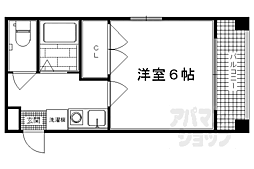 ソサエティ塩見 5階1Kの間取り