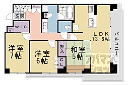阪急京都本線 桂駅 徒歩5分の賃貸マンション 2階3LDKの間取り