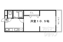 阪急嵐山線 上桂駅 徒歩14分の賃貸マンション 3階1Kの間取り
