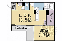 シャーメゾン　太秦天神川 2階1LDKの間取り