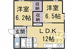西馬マンション 2LDKの間取図画像