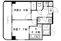 デ・リード西大路高辻 2Kの間取図画像