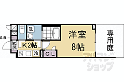 JR東海道・山陽本線 京都駅 徒歩9分の賃貸マンション 1階1Kの間取り