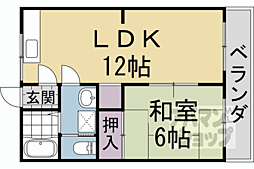 阪急嵐山線 松尾大社駅 徒歩2分の賃貸マンション 3階1LDKの間取り
