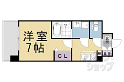ファーストフィオーレ京都円町 4階1Kの間取り