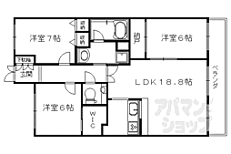 エスリード太秦三条天神川 6階3LDKの間取り