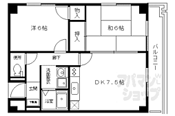 プェネリジェール西五条II 5階2DKの間取り