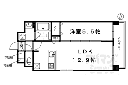 JR東海道・山陽本線 京都駅 徒歩6分の賃貸マンション 4階1LDKの間取り