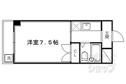 京福電気鉄道北野線 北野白梅町駅 徒歩15分の賃貸マンション 1階1Kの間取り