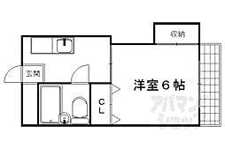 京福電気鉄道北野線 北野白梅町駅 徒歩7分の賃貸マンション 3階1Kの間取り
