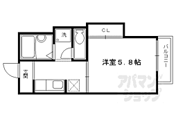 JR山陰本線 丹波口駅 徒歩4分の賃貸アパート 1階1Kの間取り