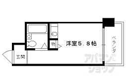 JR東海道・山陽本線 京都駅 徒歩13分の賃貸マンション 4階ワンルームの間取り