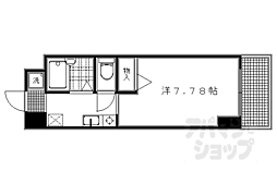 JR山陰本線 円町駅 徒歩8分の賃貸マンション 3階1Kの間取り