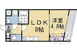 ＡＲＣＡ嵯峨嵐山 2階1LDKの間取り