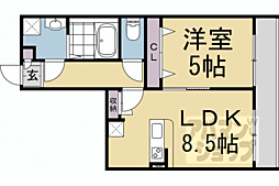 ＡＲＣＡ嵯峨嵐山 2階1LDKの間取り
