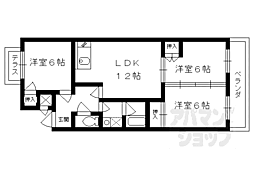 阪急京都本線 桂駅 徒歩14分の賃貸マンション 4階3LDKの間取り