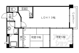 カーサグラン御池 102 1階2LDKの間取り