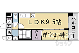 京都市南区東九条南石田町マンション 1LDKの間取図画像