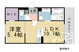 阪急京都本線 桂駅 徒歩12分の賃貸アパート 1階1LDKの間取り