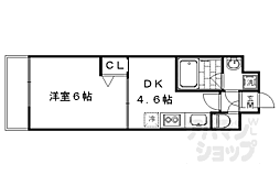 アクアプレイス京都三条朱雀 3階1DKの間取り