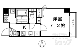 JR東海道・山陽本線 西大路駅 徒歩11分の賃貸マンション 3階1Kの間取り
