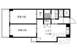 JR東海道・山陽本線 西大路駅 徒歩13分の賃貸マンション 4階2LDKの間取り