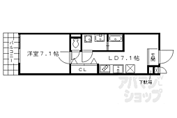 グレース西ノ京 3階1LDKの間取り