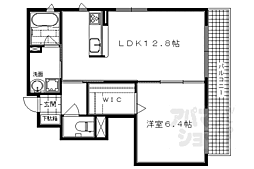 デリシア 1階1LDKの間取り