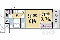 CRESTTAPP京都二条 2Kの間取図画像