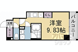 LW京都桜邸 ワンルームの間取図画像
