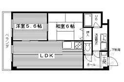 デュ四条 2LDKの間取図画像