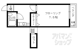 コーポ未麗妙心寺 1Kの間取図画像