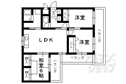 カレント桂 3LDKの間取図画像