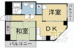 ロイヤルコート嵯峨 2DKの間取図画像