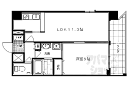 ライジングコート京都西院フロンティア 1LDKの間取図画像