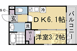 Live Flat京都西院 1DKの間取図画像