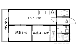 EXCELCOURT高辻西 2LDKの間取図画像