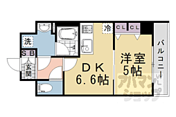 ベラジオ京都西院ウエストシティ3 1DKの間取図画像
