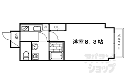 ランフォート西院 1Kの間取図画像
