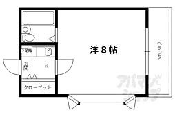 ヴィラエトワール西院 1Kの間取図画像