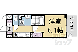 ASVER京都四条西院 1Kの間取図画像
