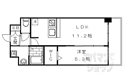 プレデコート西京極 1LDKの間取図画像