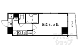 京祝ビルアルティスタ丸太町 1Kの間取図画像