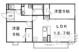 ベル・クローバー嵯峨野 2LDKの間取図画像