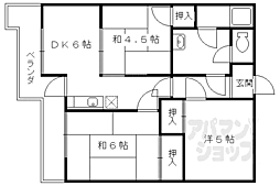 サンコーハイツ 3DKの間取図画像
