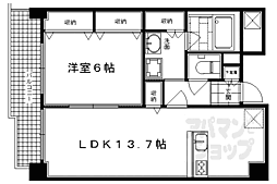 アイムマンション西院 1LDKの間取図画像