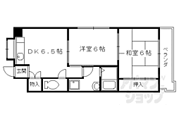 ヴィラ御堂殿 2DKの間取図画像
