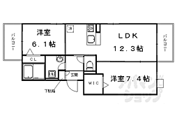 コンフォールZENW棟 2LDKの間取図画像