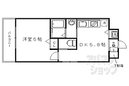 アクアプレイス京都西院 1DKの間取図画像